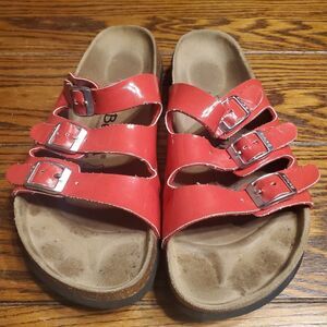 Birkenstock Betula red 3 strap sandals  size 40